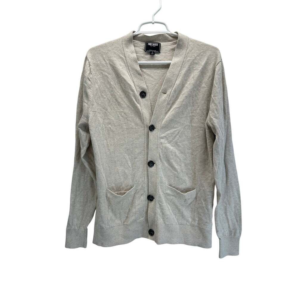 Todd Snyder Lightweight Cotton Button Cardigan Sweater Oatmeal Small Men's